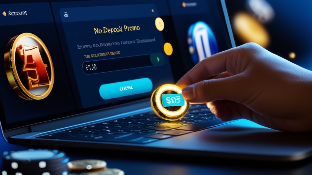 Dunkles Casino-Dashboard mit Eingabefeld für einen No-Deposit-Code