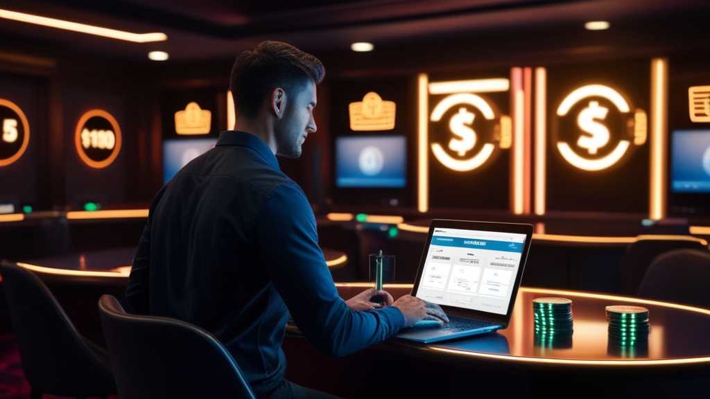 Verifizierungsdokumente und Limits auf einem Casino-Laptop