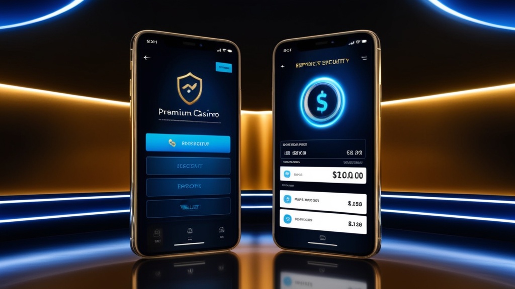 Smartphone zeigt Sicherheit, Einzahlungen und Kontoverwaltung in der Casino-App